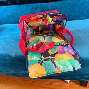 Vintage 80s / 90s retro fruit print fabric lunch box